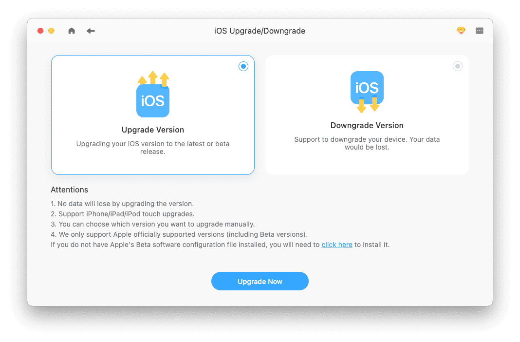Click iOS update
