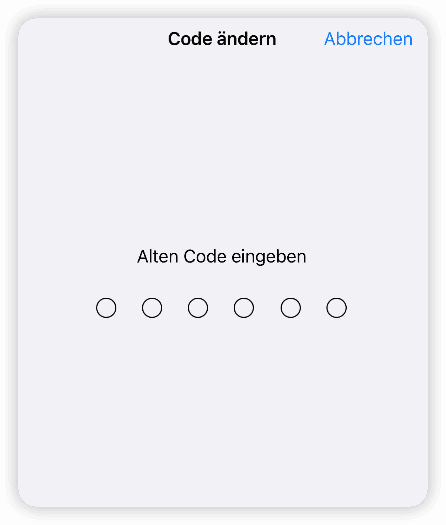 Ihren aktuellen Passwort eingeben