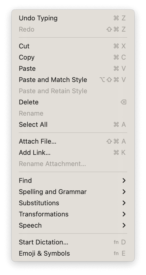 how to copy and paste on Mac with Edit