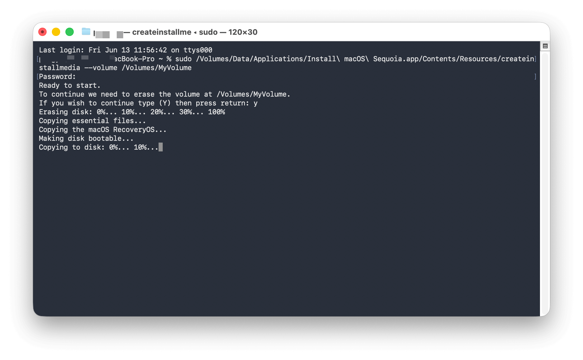 Create macOS Sequoia Bootable Installer with Terminal