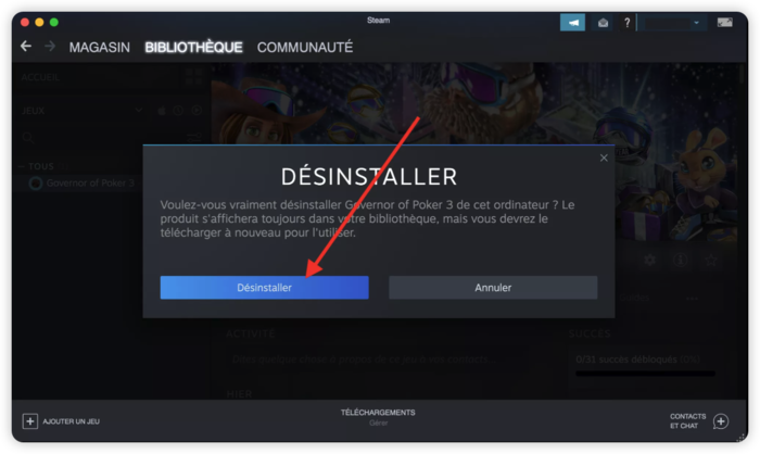 Désinstallez Steam