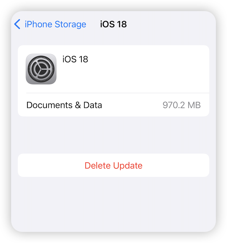 Delete iOS 18 Update