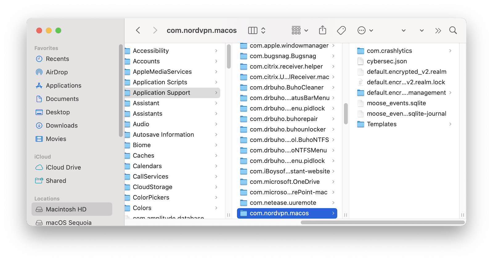 Supprimer les fichiers de NordVPN sur Mac