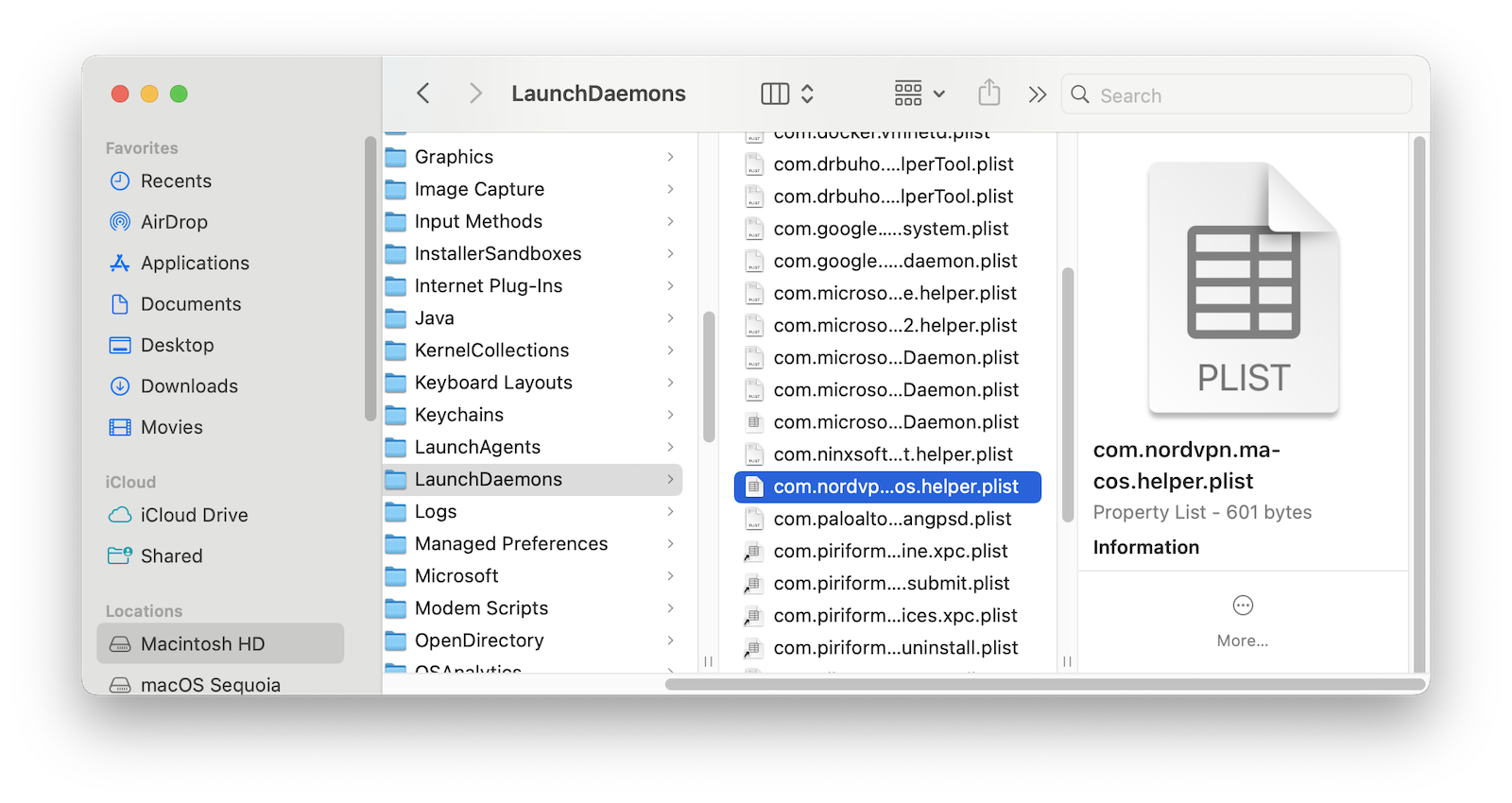 Supprimer les fichiers de NordVPN