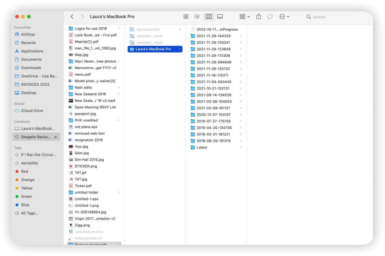 How to delete Time Machine backups in Finder