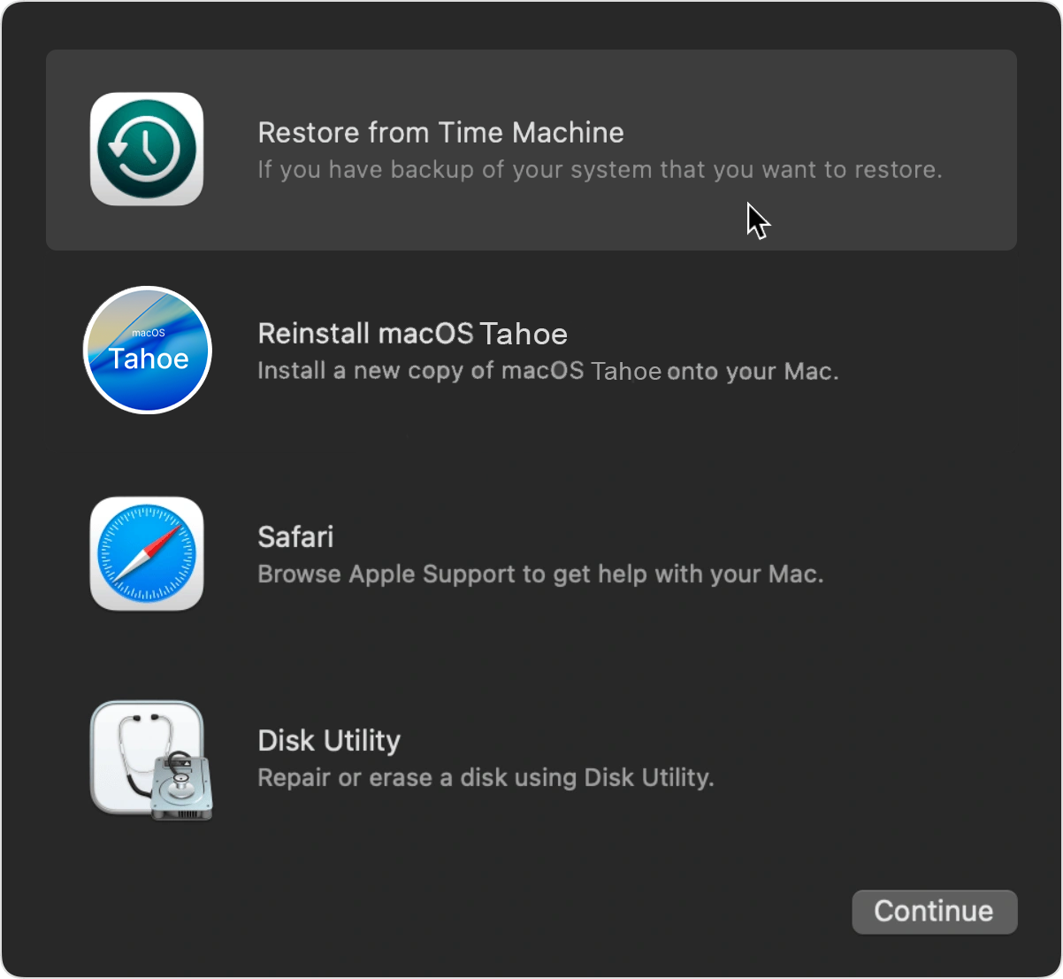 Downgrade macOS Tahoe to Sequoia via Time Machine
