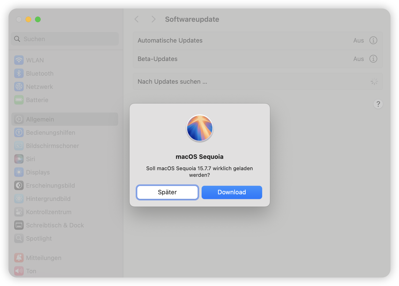 Laden Sie macOS Sequoia 15.7.7 aus dem App Store