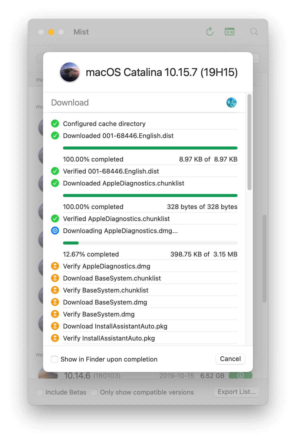 Downloading macOS Catalina Installer