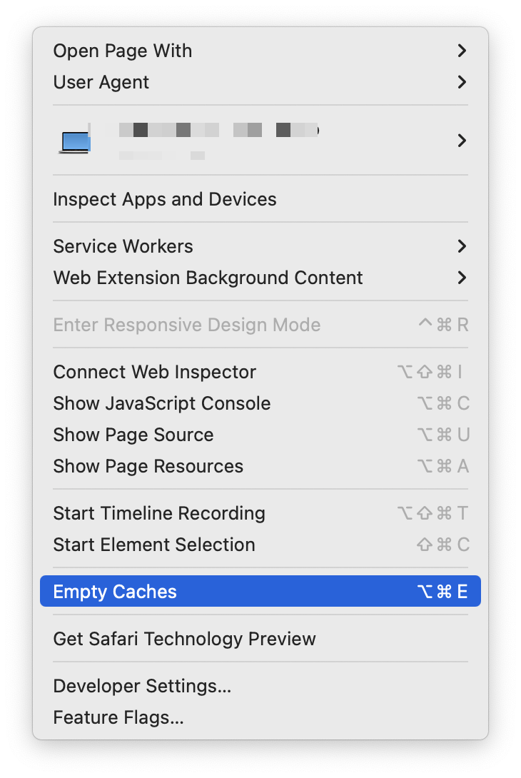 Empty Safari Cache on Mac