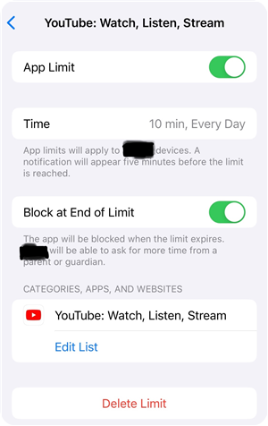 Enable Block at End of Limit