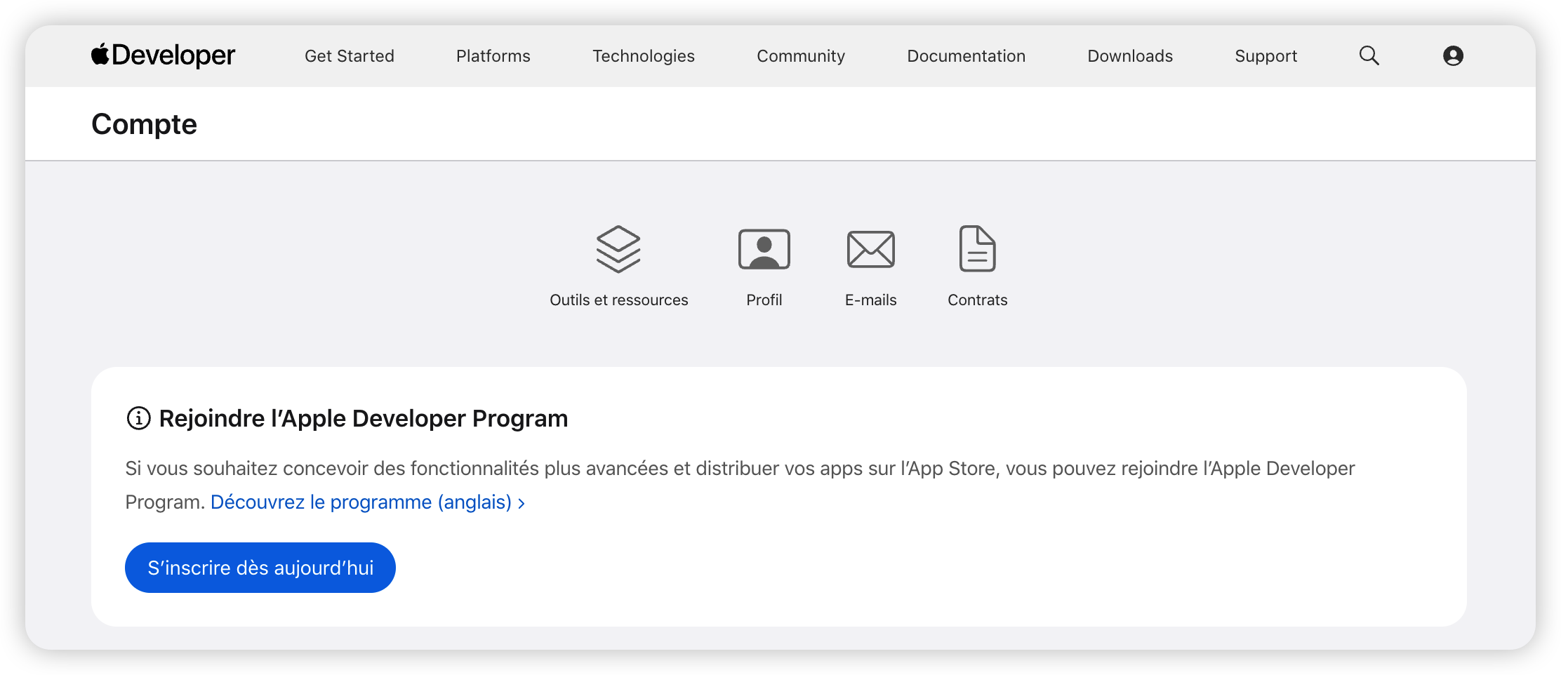 Devenir membre dans l'Apple Developer Program