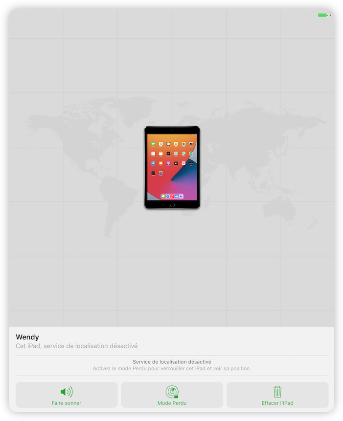 Effacer l'iPad