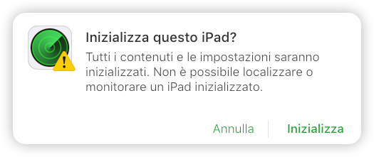 Cancella iPad con iCloud