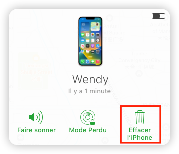 Effacer l'iPhone pour réinitialiser le code d'accès