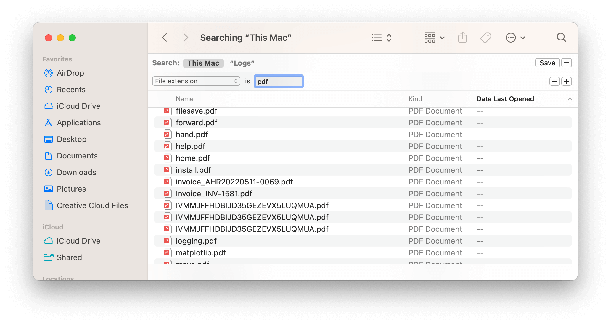 Find Documents in Finder
