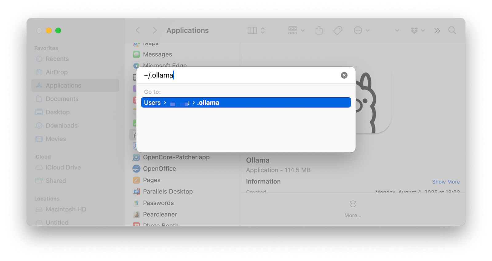 Find Ollama Related Files on Mac