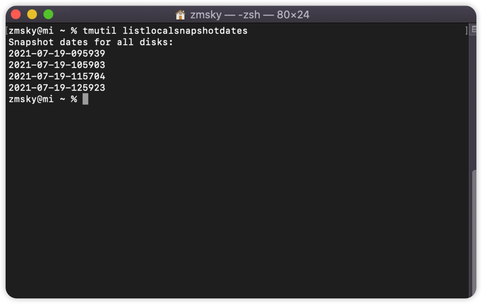 Find Time Machine Snapshots on Mac