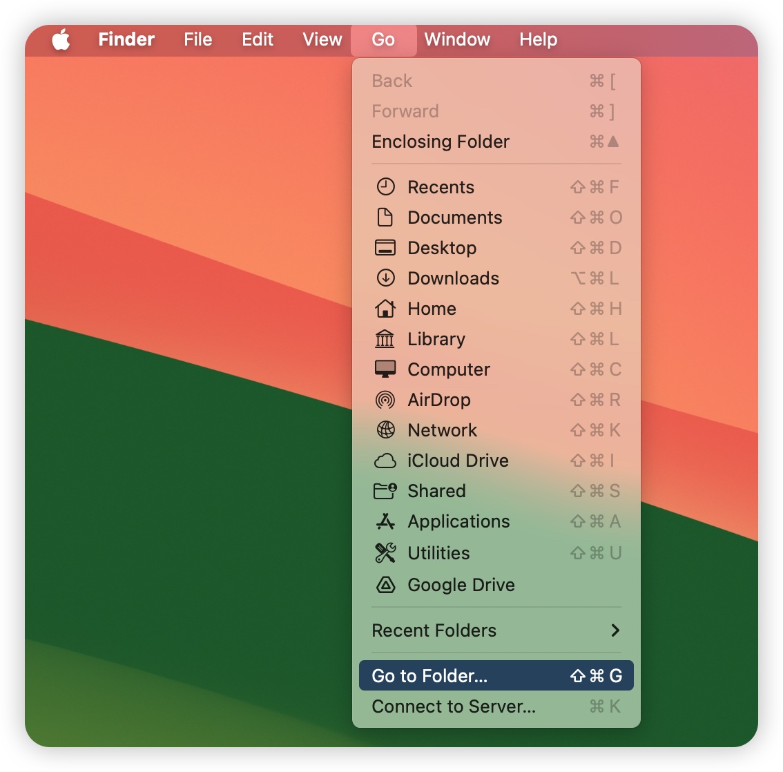 Finder Go to Folder