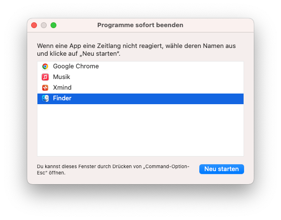 Force Quit Finder to Relaunch