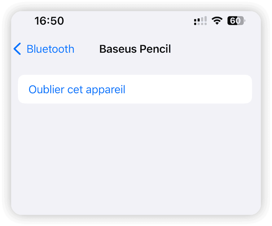 Oublier cet appareil de bluetooth dans votre iPhone