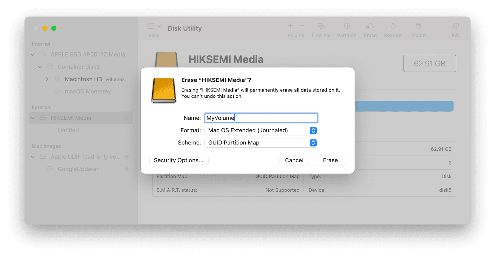 Format External Drive on Mac