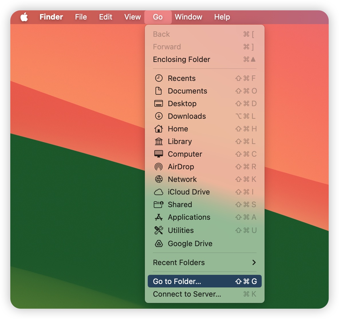 How to findGo to Folder on Mac