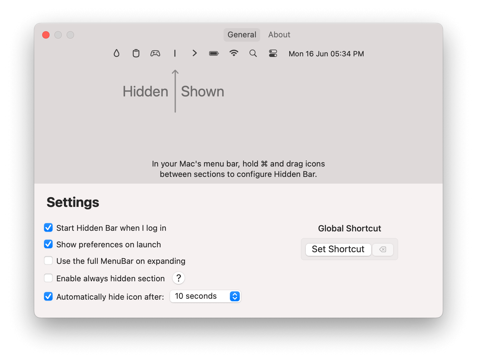 Mac Menu Bar Manager App - Hidden Bar