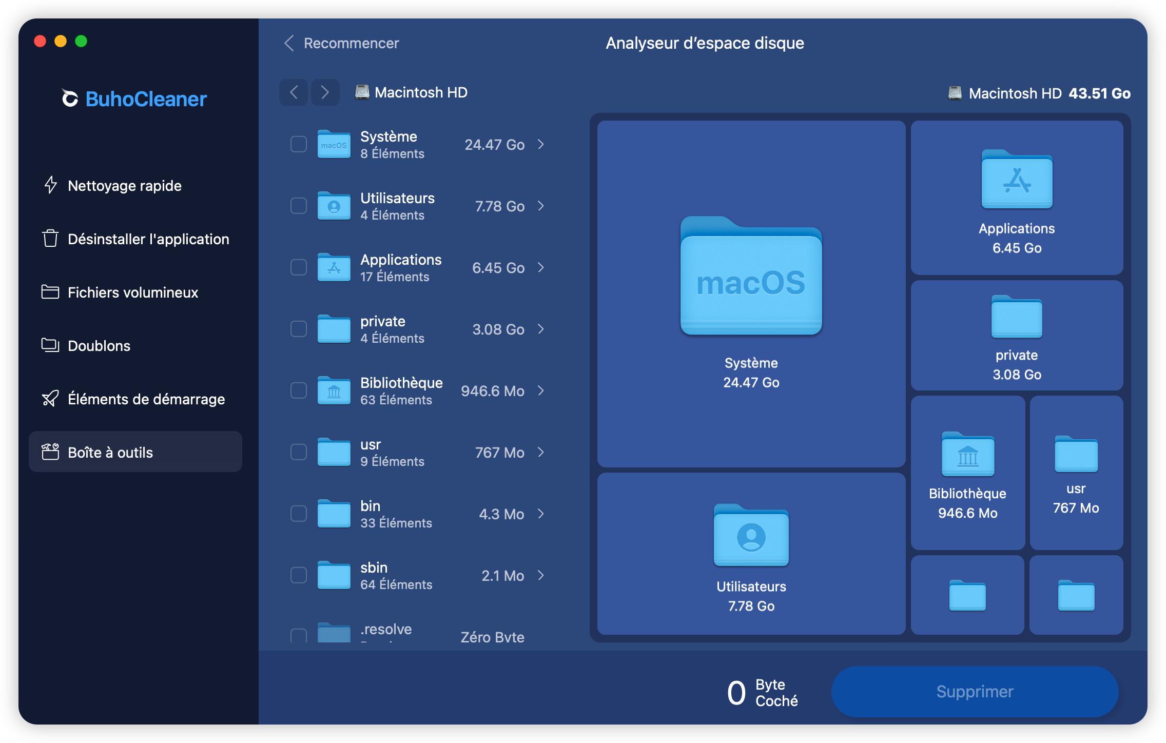 Analyseur d’Espace Disque BuhoCleaner