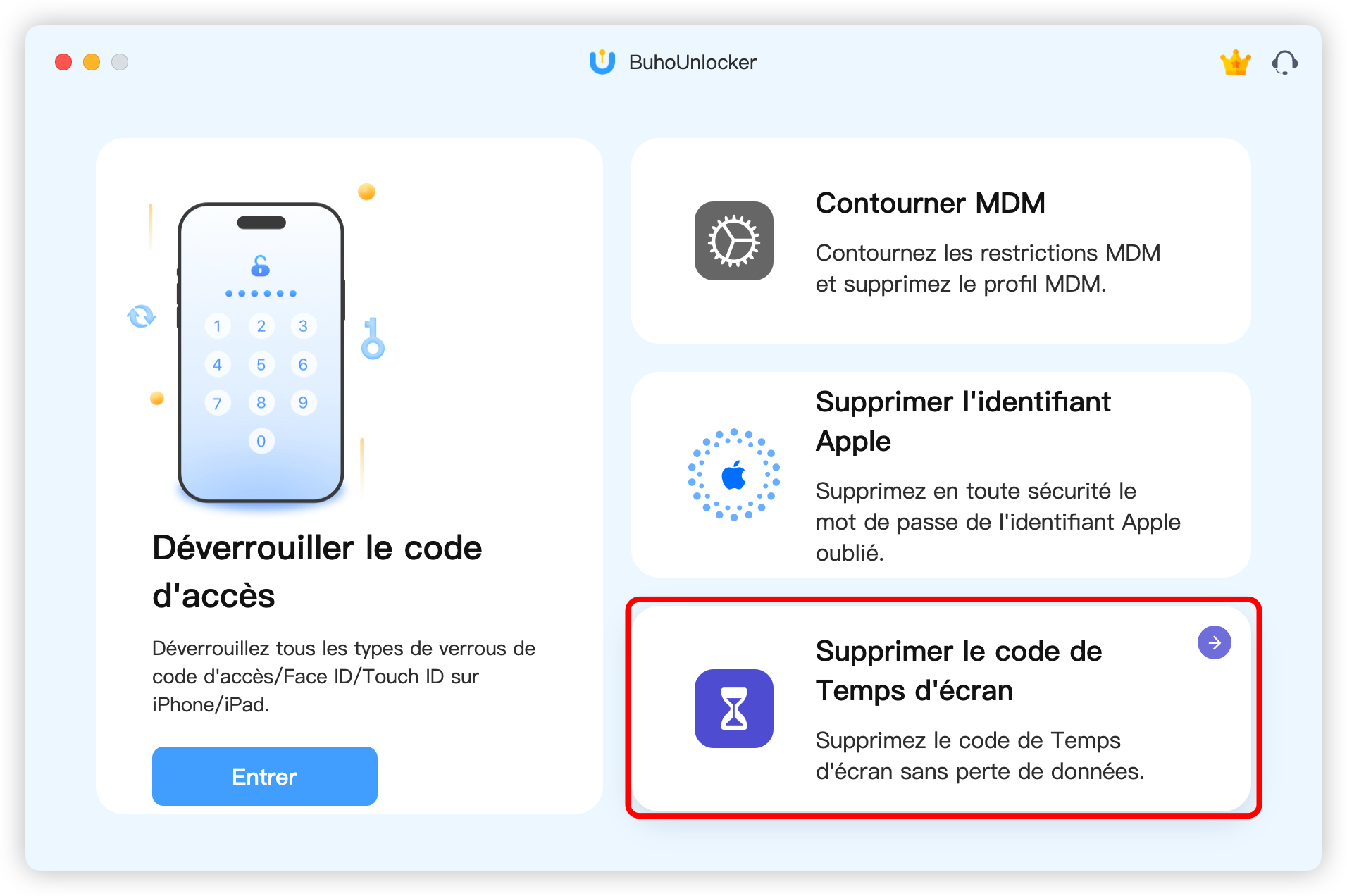 Supprimer le code de Temps d'écran