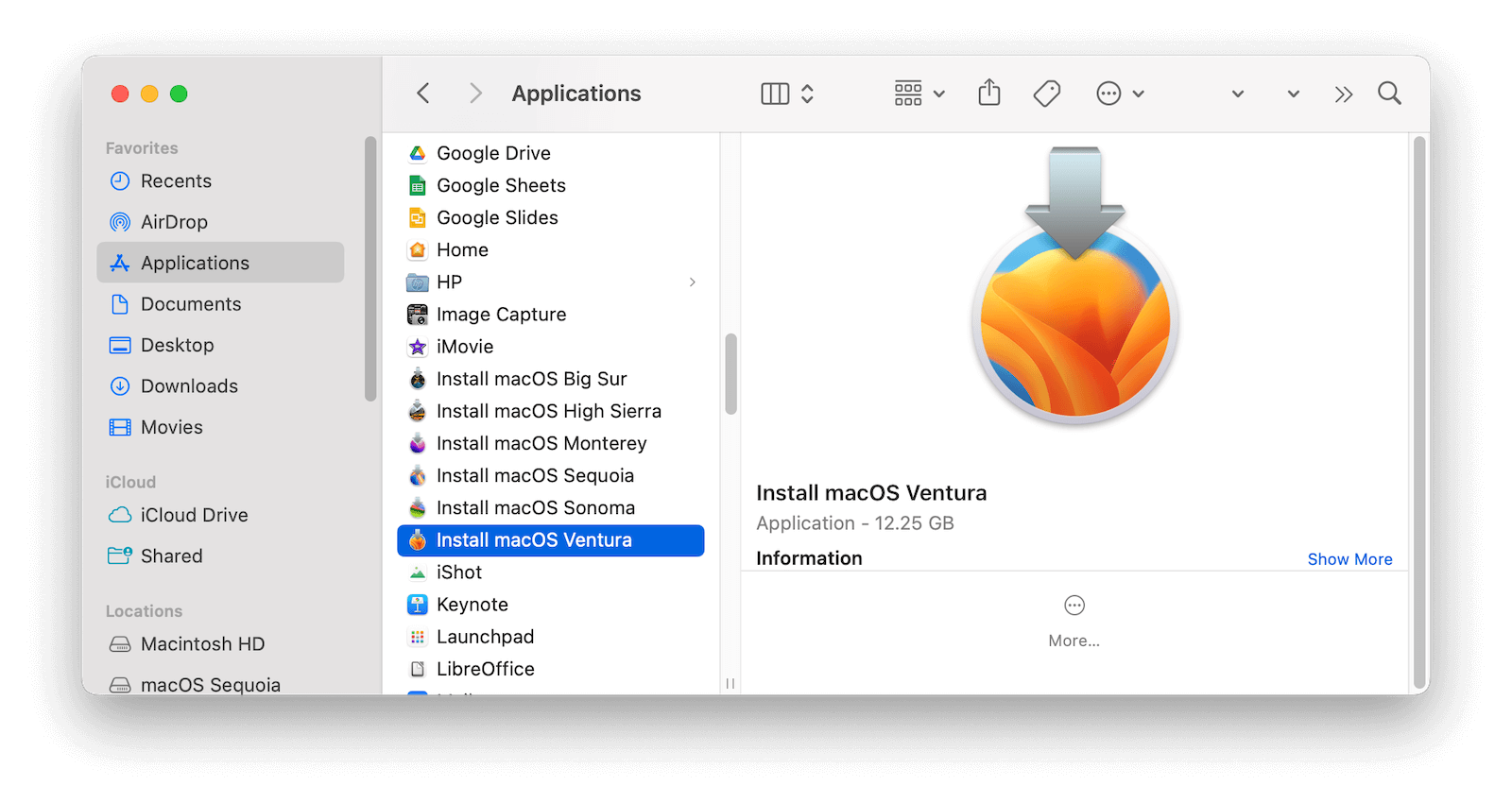 Install macOS Ventura App
