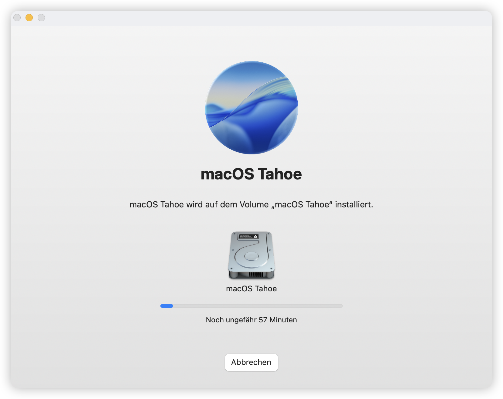 Installation von macOS Tahoe 26