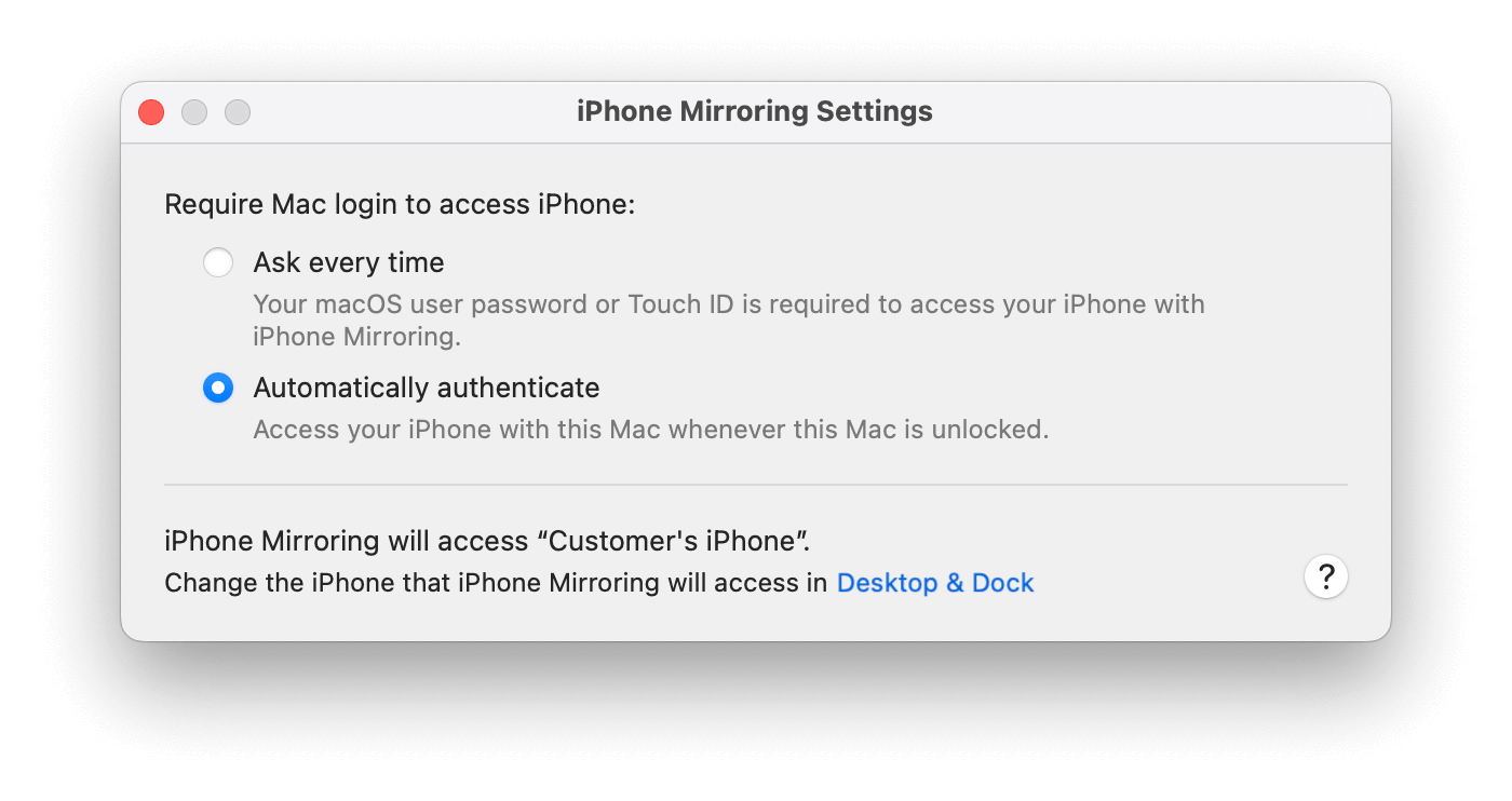 Check Authentication Settings on Mac
