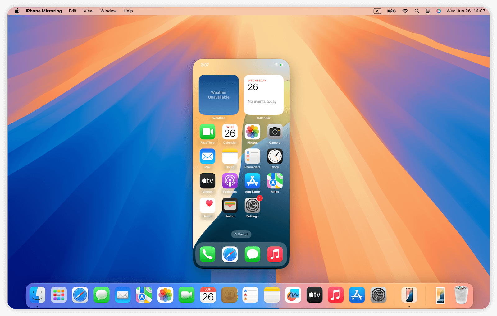 macOS Sequoia 使用 iPhone 鏡像輸出