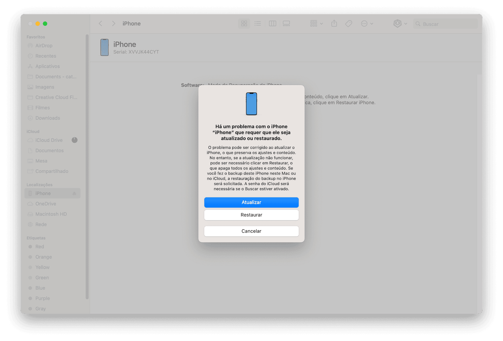 Restore iPhone in Recovery Mode