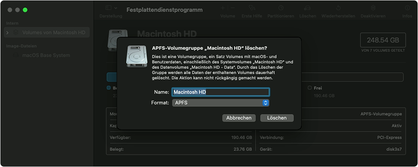 Alles auf dem Mac löschen
