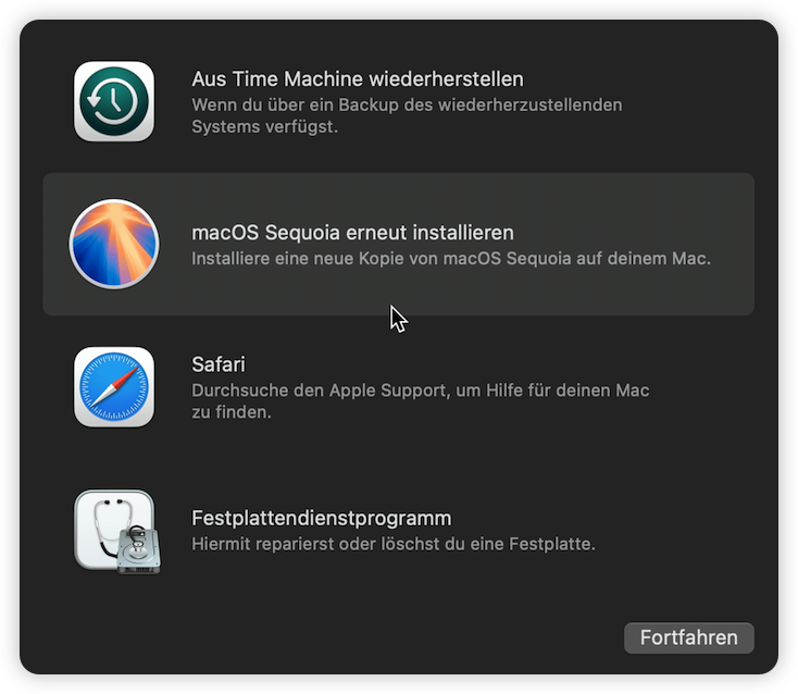 Startvolume löschen