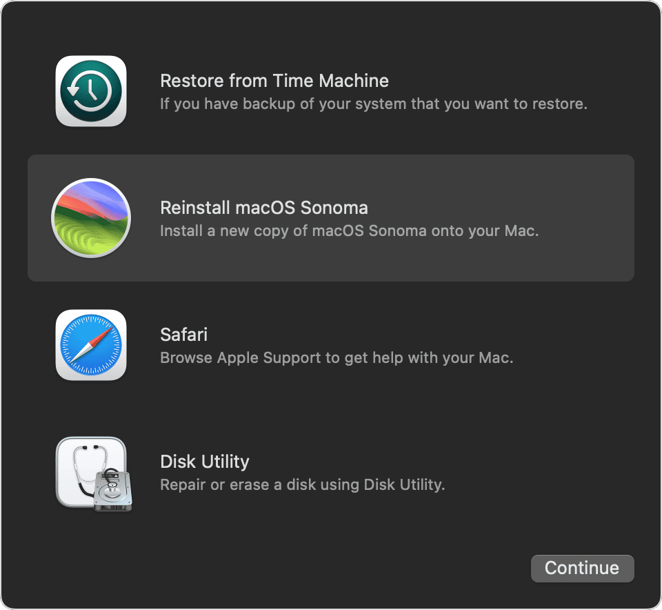 repair macOS in Recovery Mode