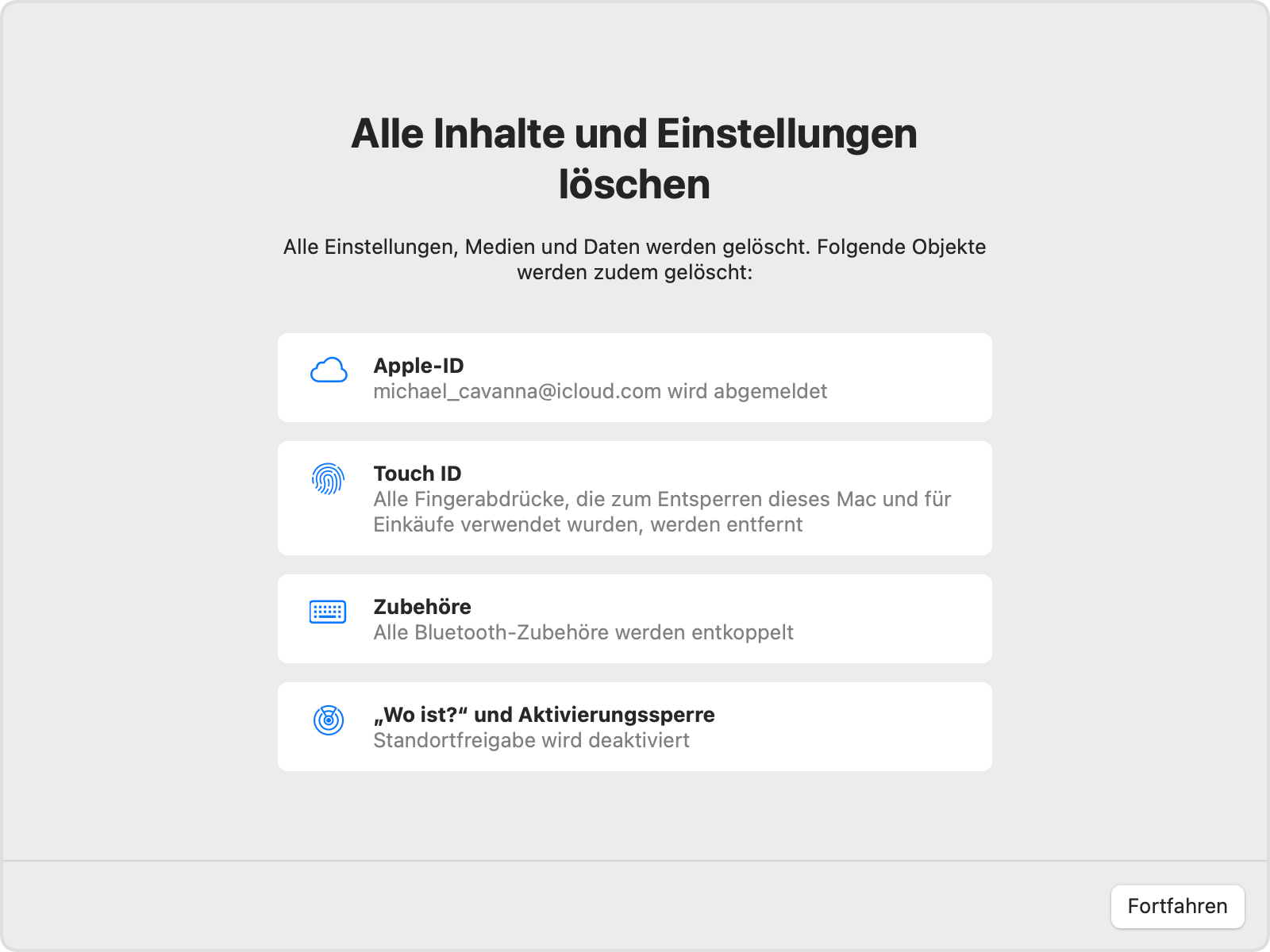 macOS Ventura löscht alle Mediendaten der Inhaltseinstellungen