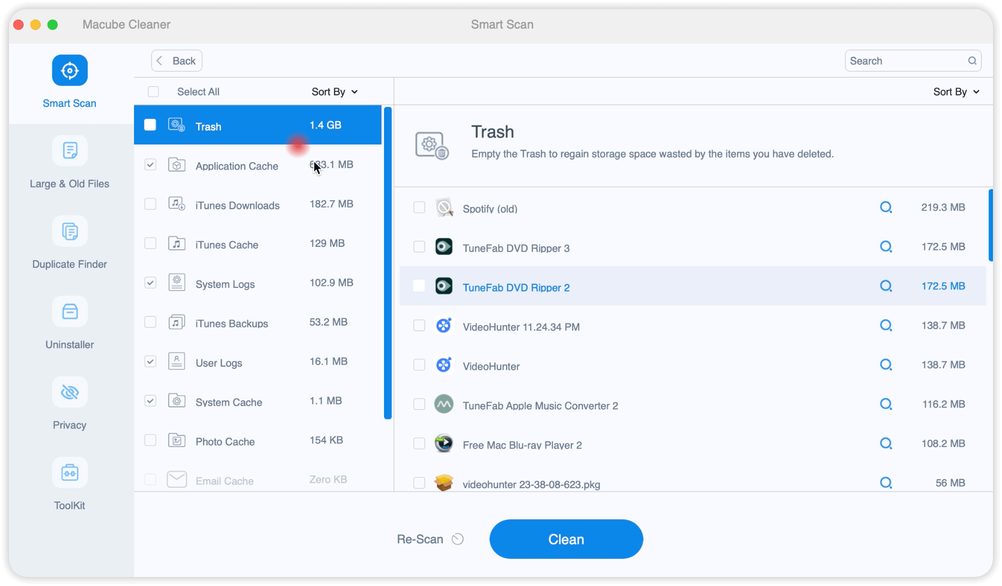 Lijst met gratis alternatieven voor CCleaner - Macube Cleaner