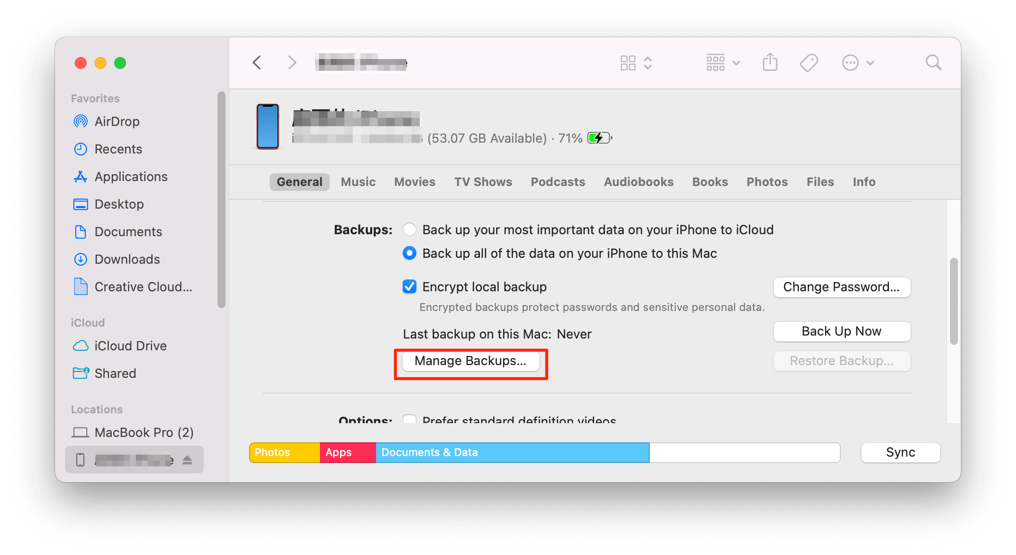 Manage iOS Backups on Mac