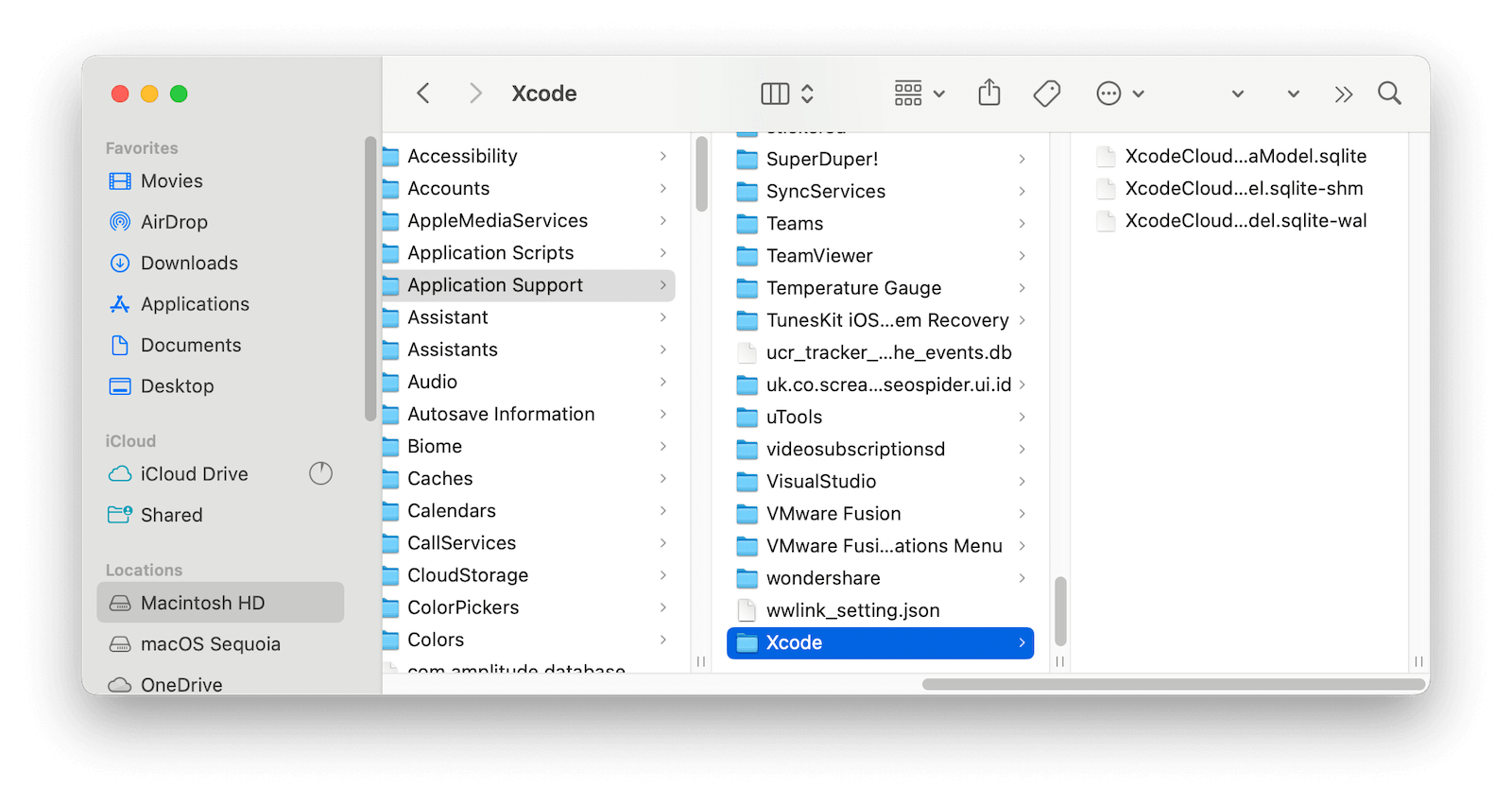 Move Xcode Related Files on Mac
