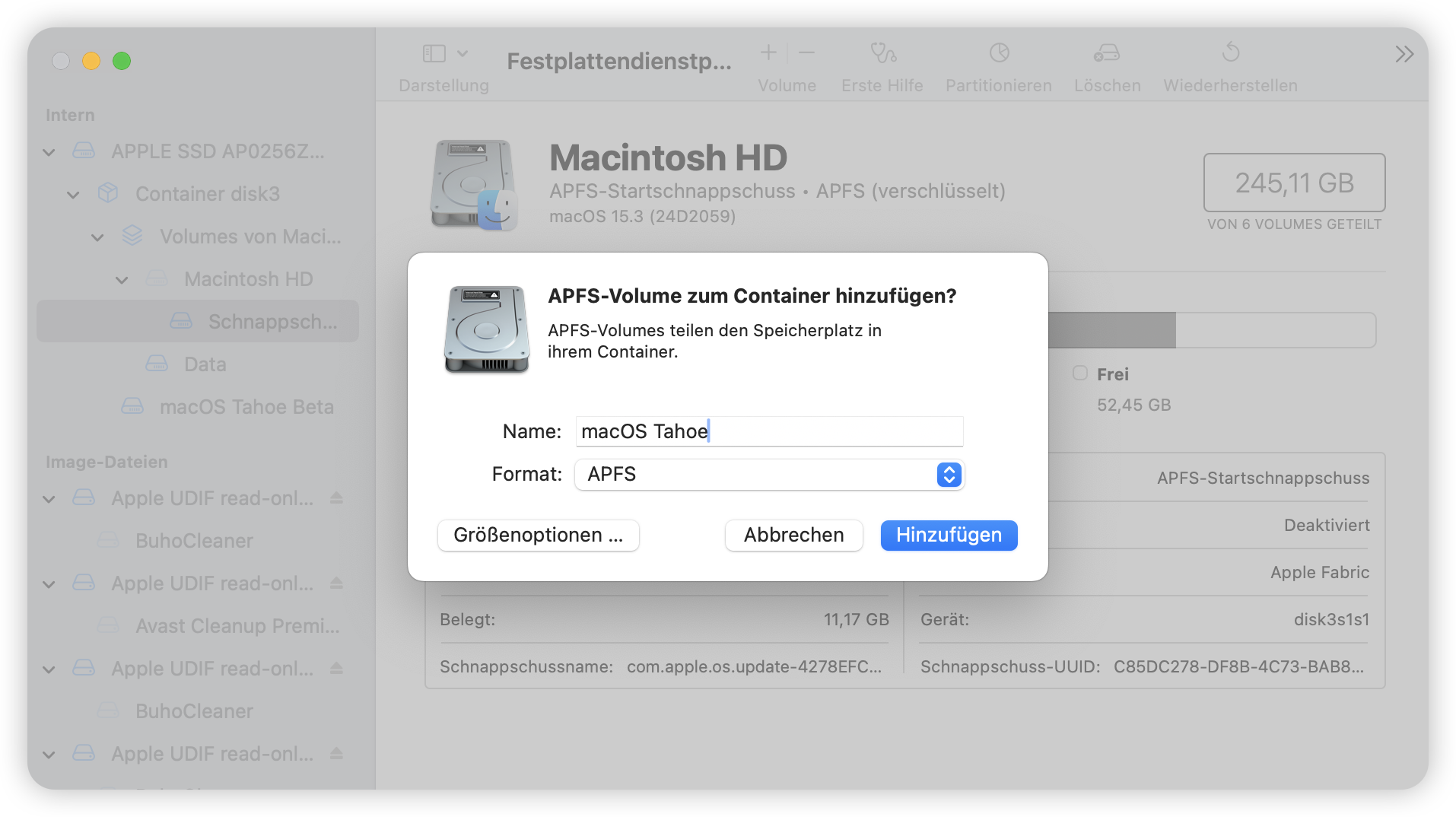 Benennen Sie Ihr neues Volume