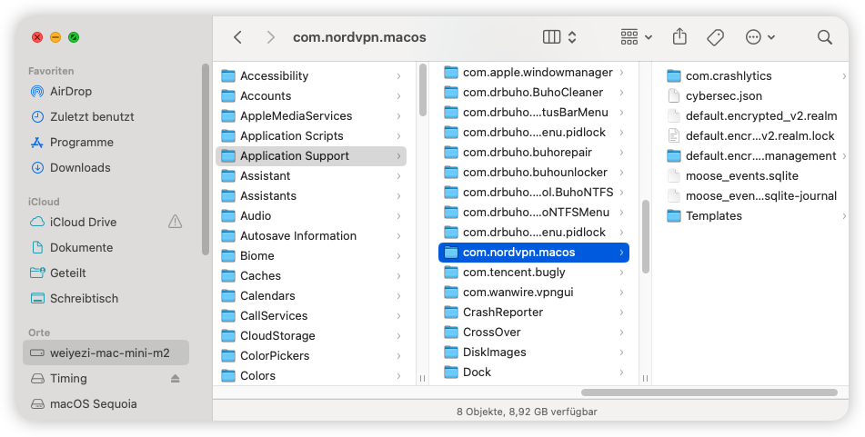 NordVPN Dateien auf dem Mac löschen