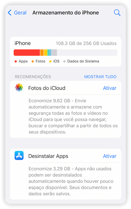 Ativar "Desinstalar Apps"