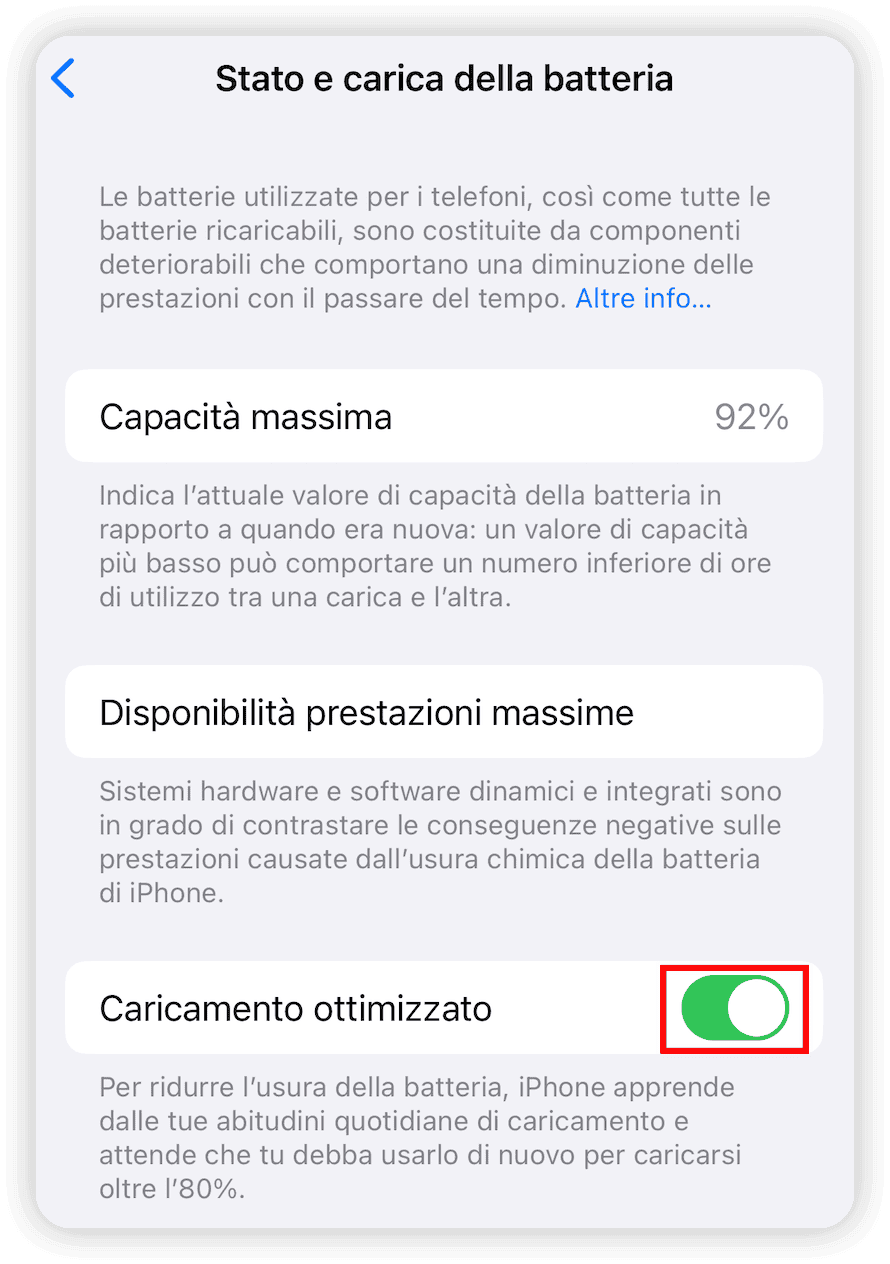 Turn on Optimised Battery Charging