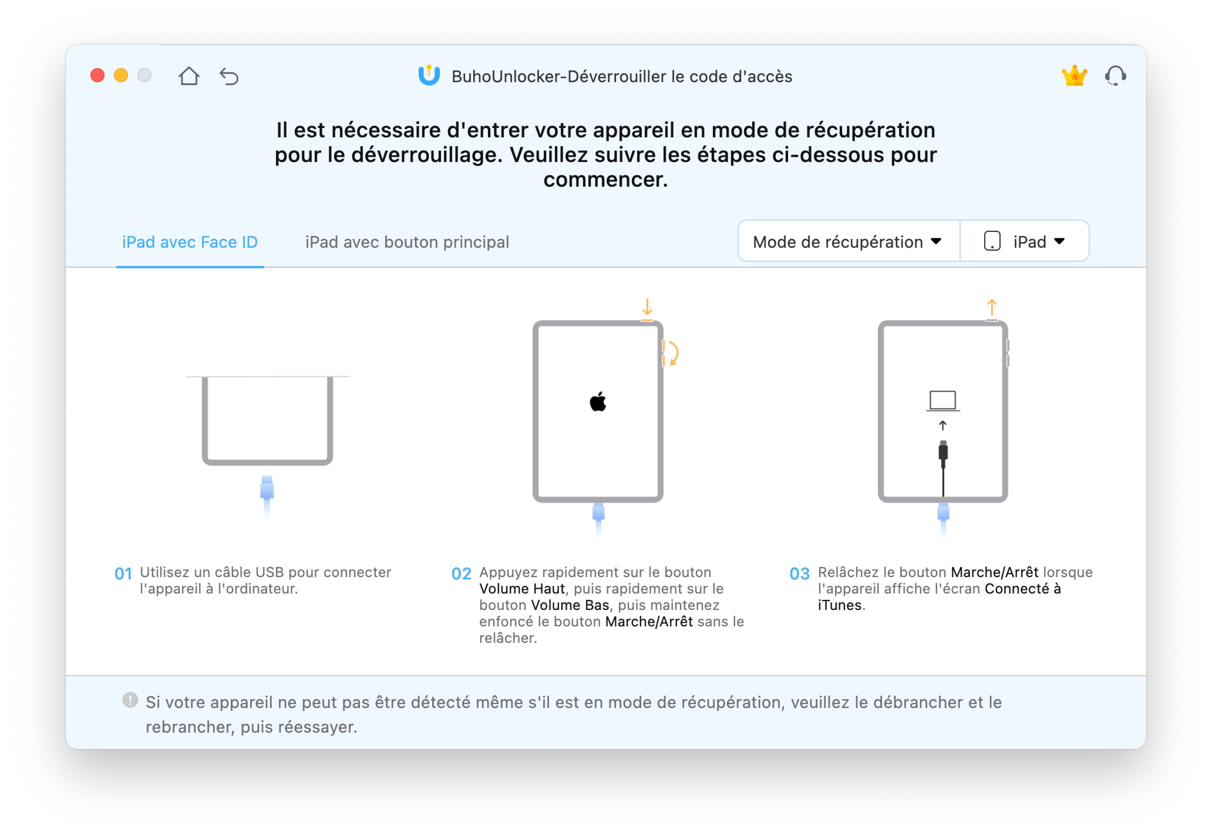 Mettre l’iPad en mode de récupération