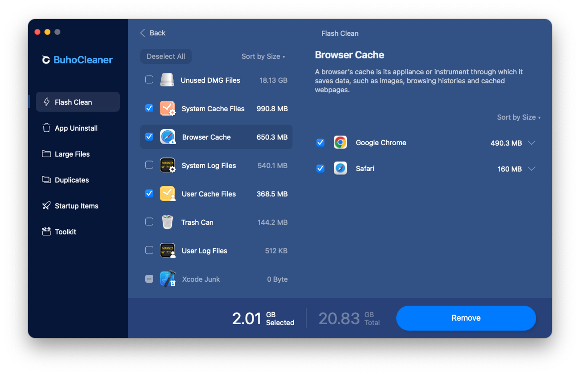 Quickly Clear Cache on Mac with BuhoCleaner