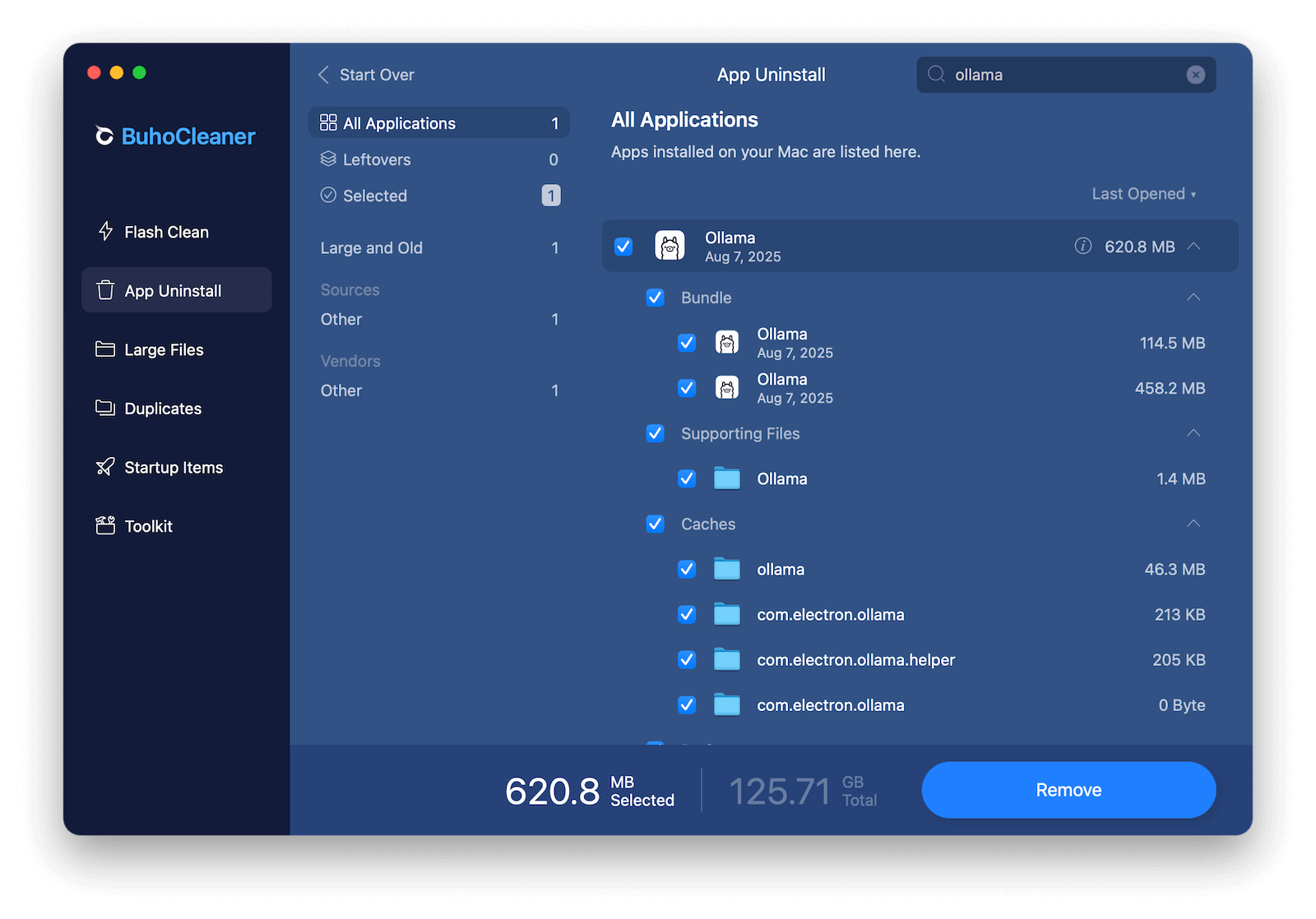 Quickly Uninstall Ollama on Mac with BuhoCleaner