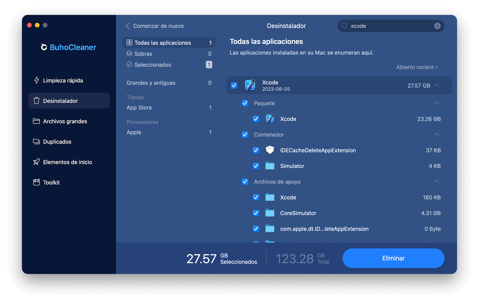 Cómo desinstalar rápidamente Xcode en Mac con BuhoCleaner