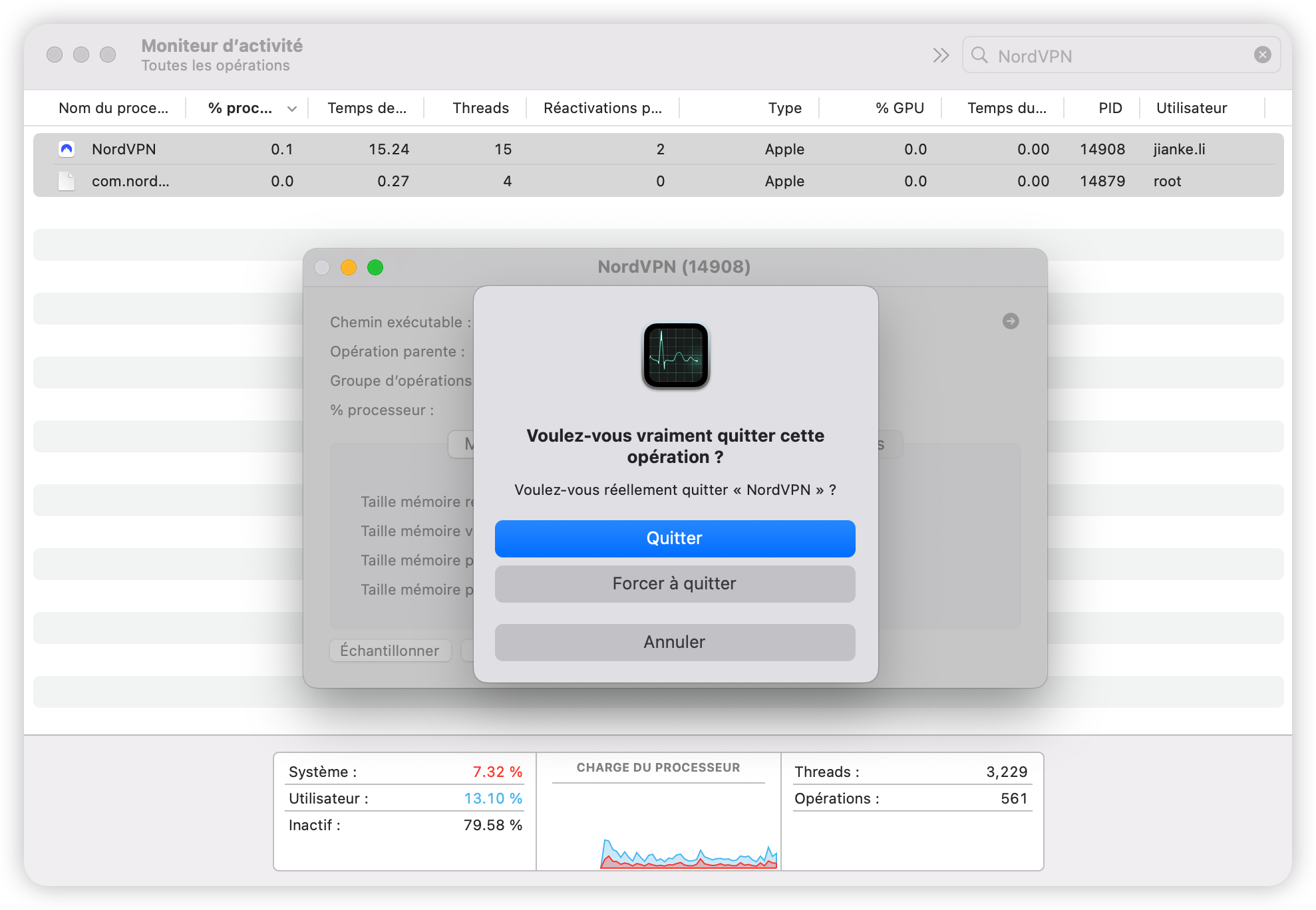 Quitter NordVPN